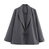 Small New Spring And Autumn Linen Minimalist Blazer - kinko